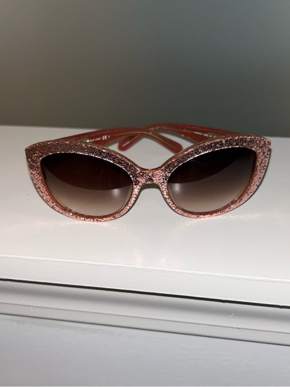 Kate Spade Women’s Glitter Cat-Eye Sunglasses - Rose Gold
